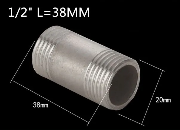 BSPT 1/4" 3/8" 1/2" 3/4" 1" Male x Male Threaded Union Connector Pipe Fittings Stainless Steel SS304
