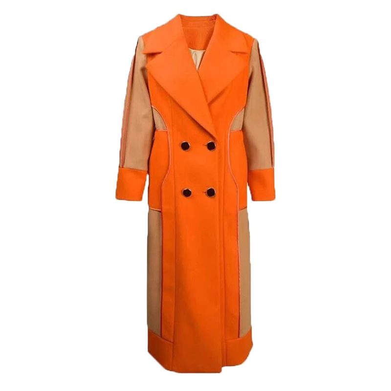 Новинка Осень-зима 2022 цветное контрастное пальто женское плюшевое средней длины