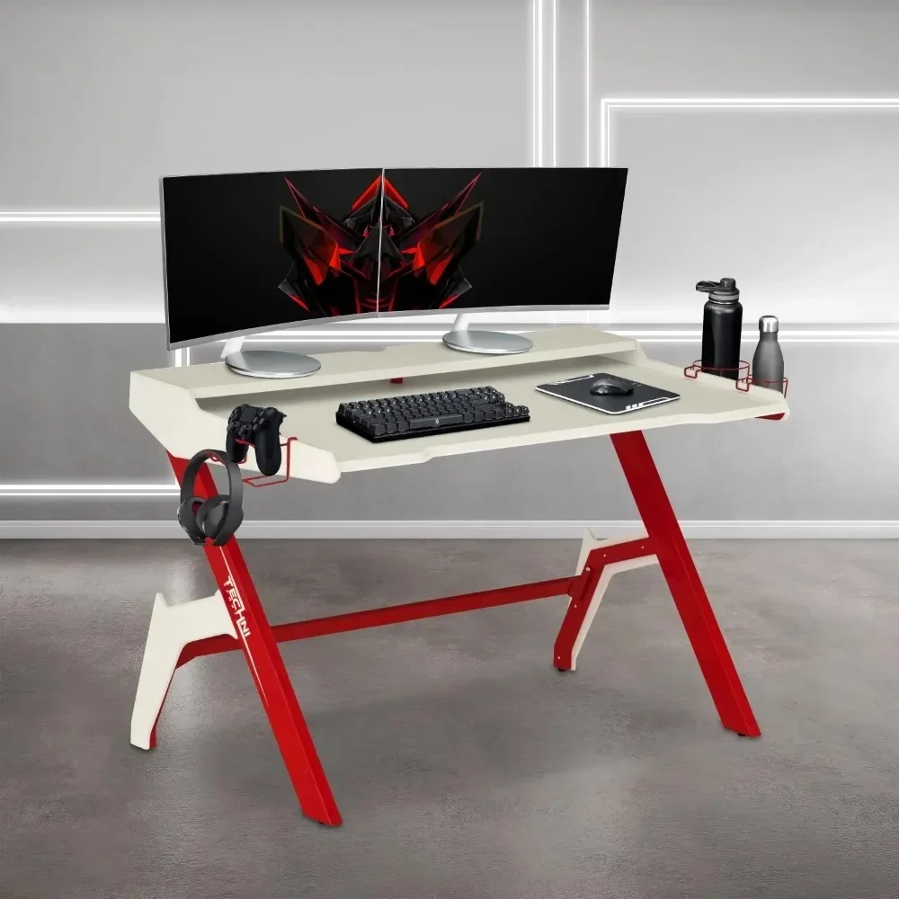 

Ergonomic Computer Gaming Desk Workstation With Cupholder & Headphone Hook Red Room Desk to Study Furniture Table Pliante Desks