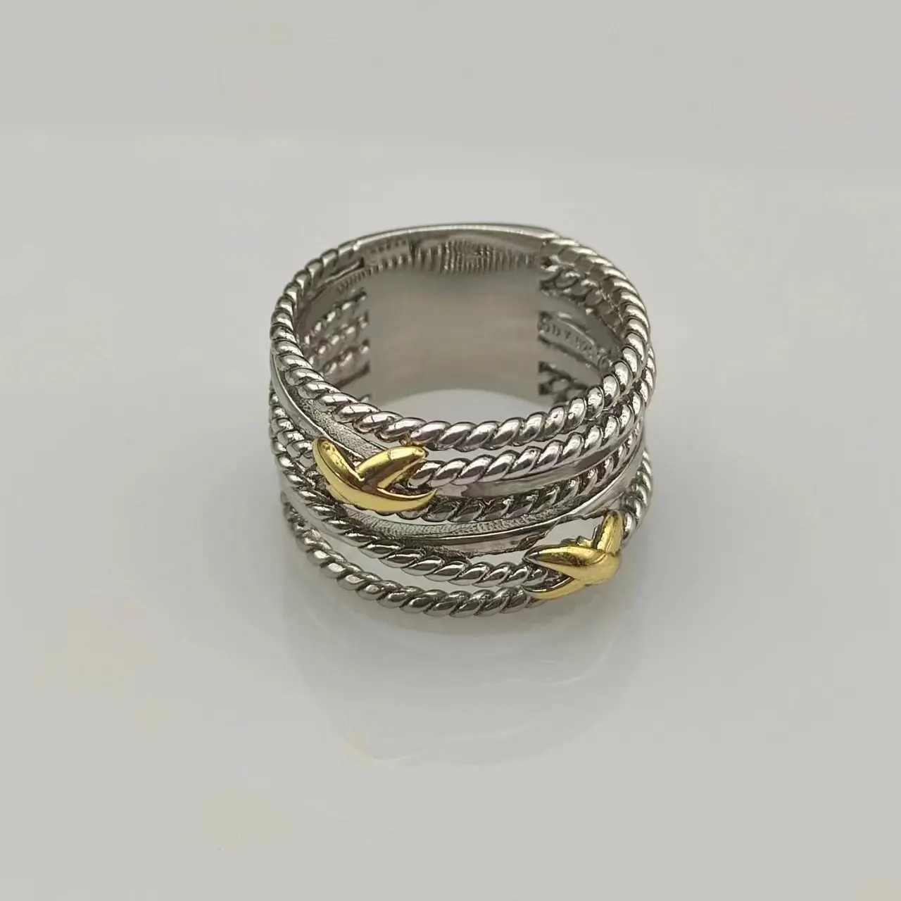 X for Women 1:1 High Quality Station Cable Cross Collection Vintage Ethnic Loop Hoop Pendant Punk Jewelry Band Ring