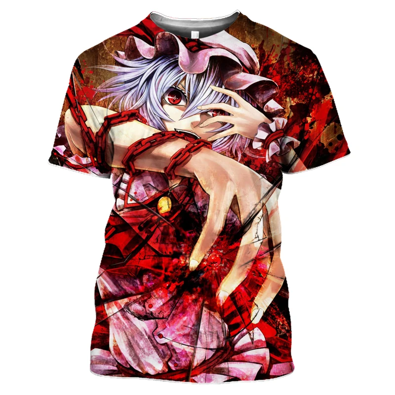 

Touhou Project Graphic T Shirt Fashion Vintage 3D Print Anime Hombre Men Casual Tops Women Kawaii Tee Girl Hentai Saigyouji Tees