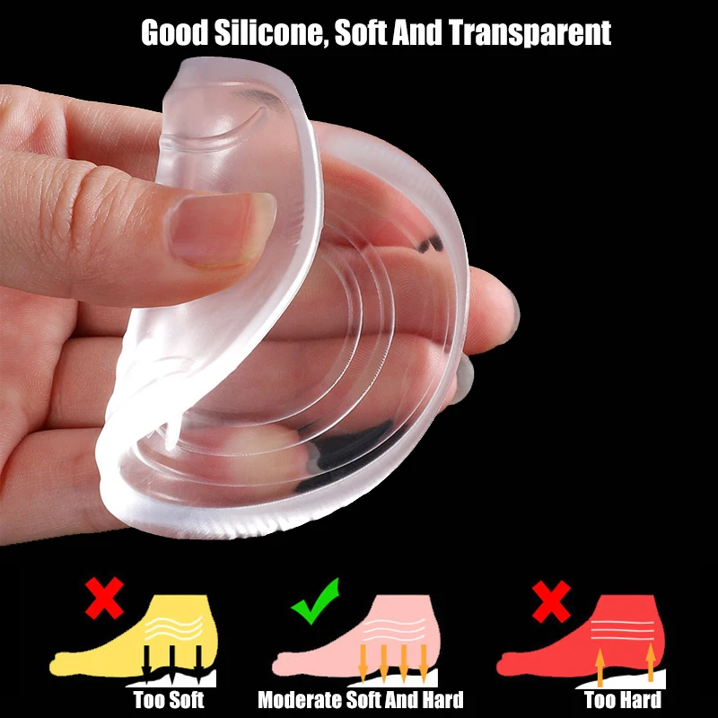 Height Increase Half Insoles for Shoes Men Heel Lift Inserts Silicone Gel Heightening Shoe Insole for Women Sneakers Foot Pads