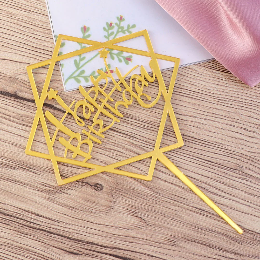 

12Pcs Fashion Acrylic Double-sided Mirror Birthday Cake Insert Baking Decoration (Random Style)