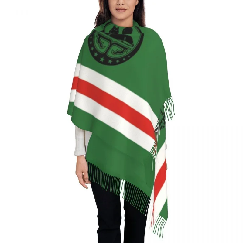 

Personalized Print Chechen Borz Scarf Men Women Winter Fall Warm Scarves Wolf Coat Arms Shawl Wrap