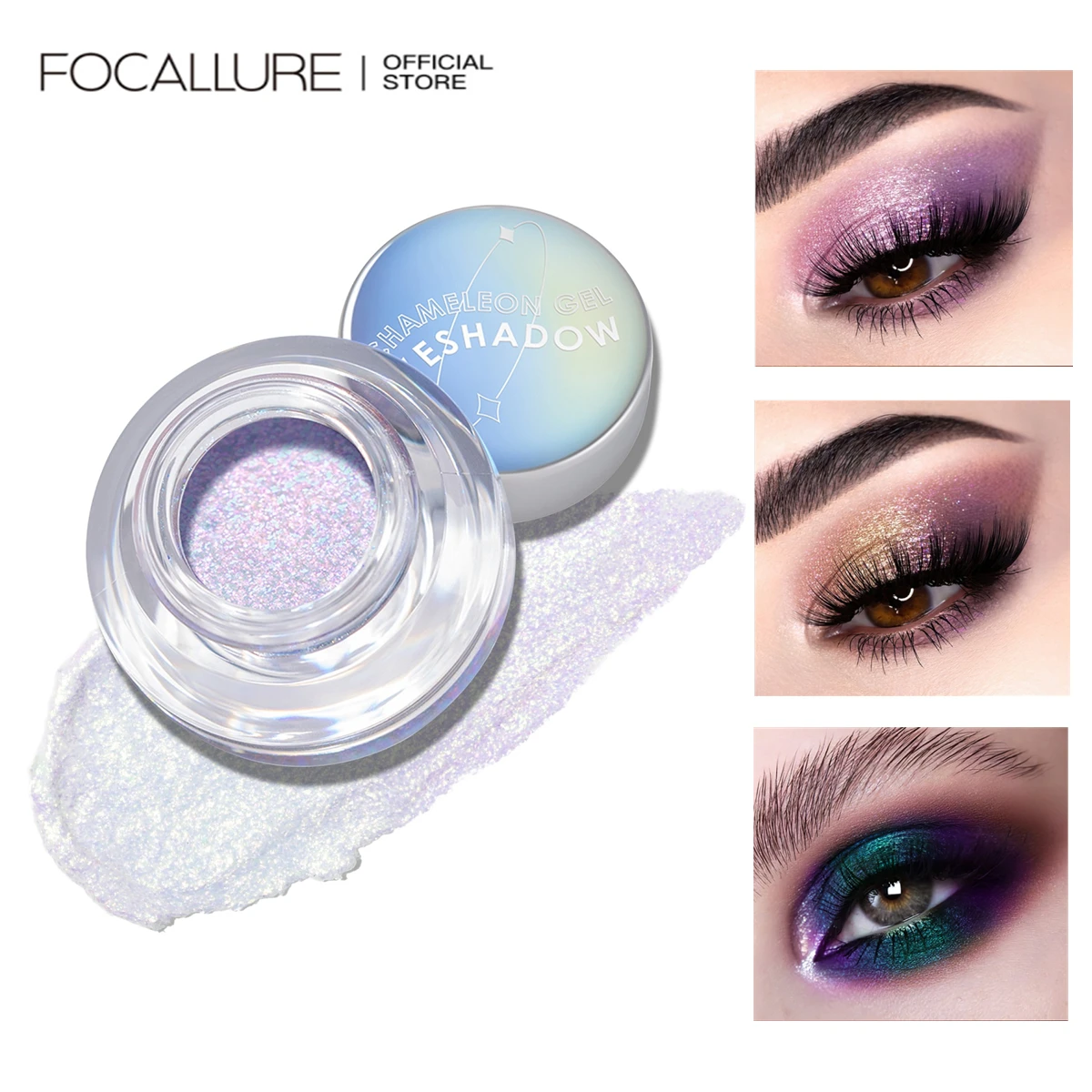 

FOCALLURE 23 Colors Glitter Eyeshadow Waterproof Long-lasting Eye Makeup Pigment Shimmer Chameleon Gel Eyeshadow