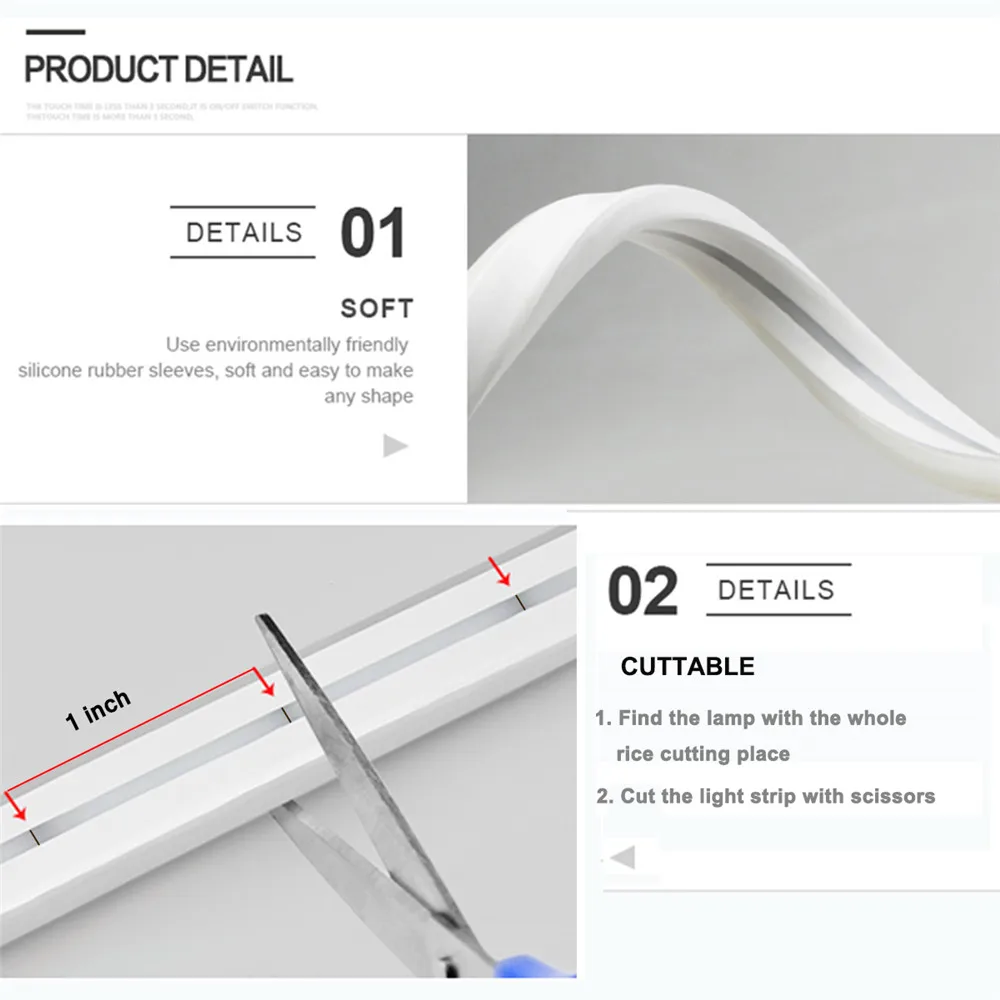 Круглая гибкая светодиодная лента уличная Водонепроницаемая декоративная