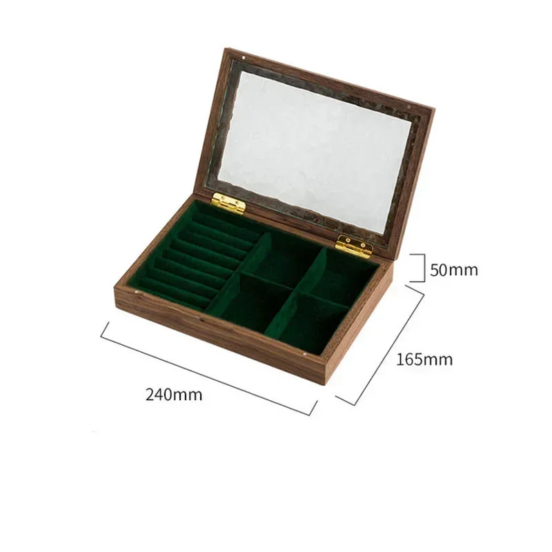Ретро-шкатулка для хранения ювелирных изделий из массива черного ореха со