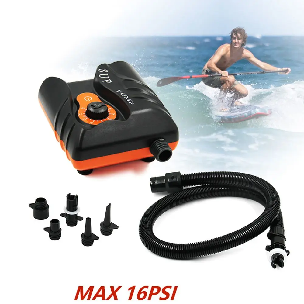Mini 12V Valve Nozzle Paddle Board Air Pump Kayaking Accessories Car Inflatable Pump Electric High Pressure Pump