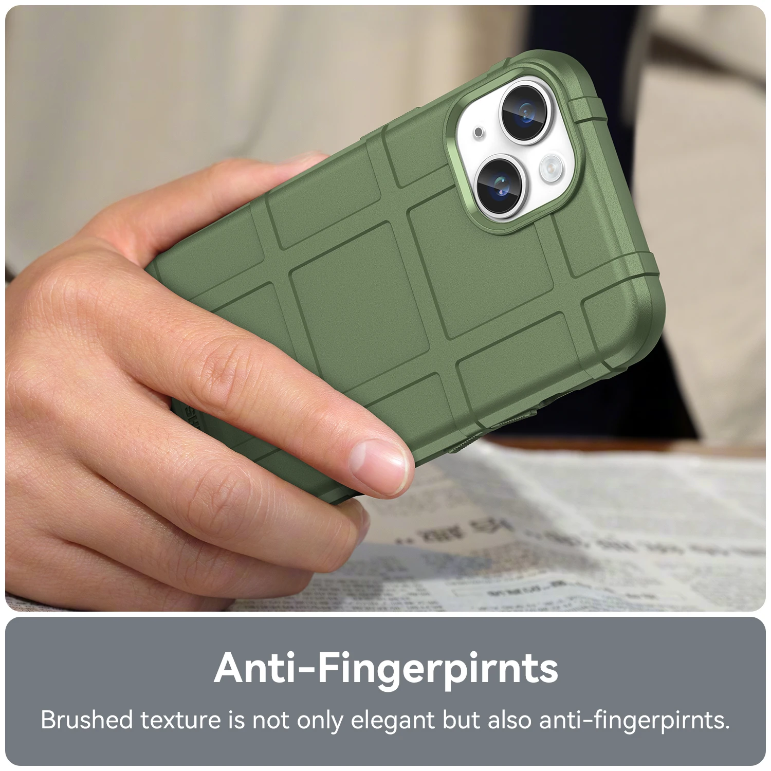 Green Rugged Shield Shockproof Armor Case For iPhone 14 Plus Protection Case Back Cover