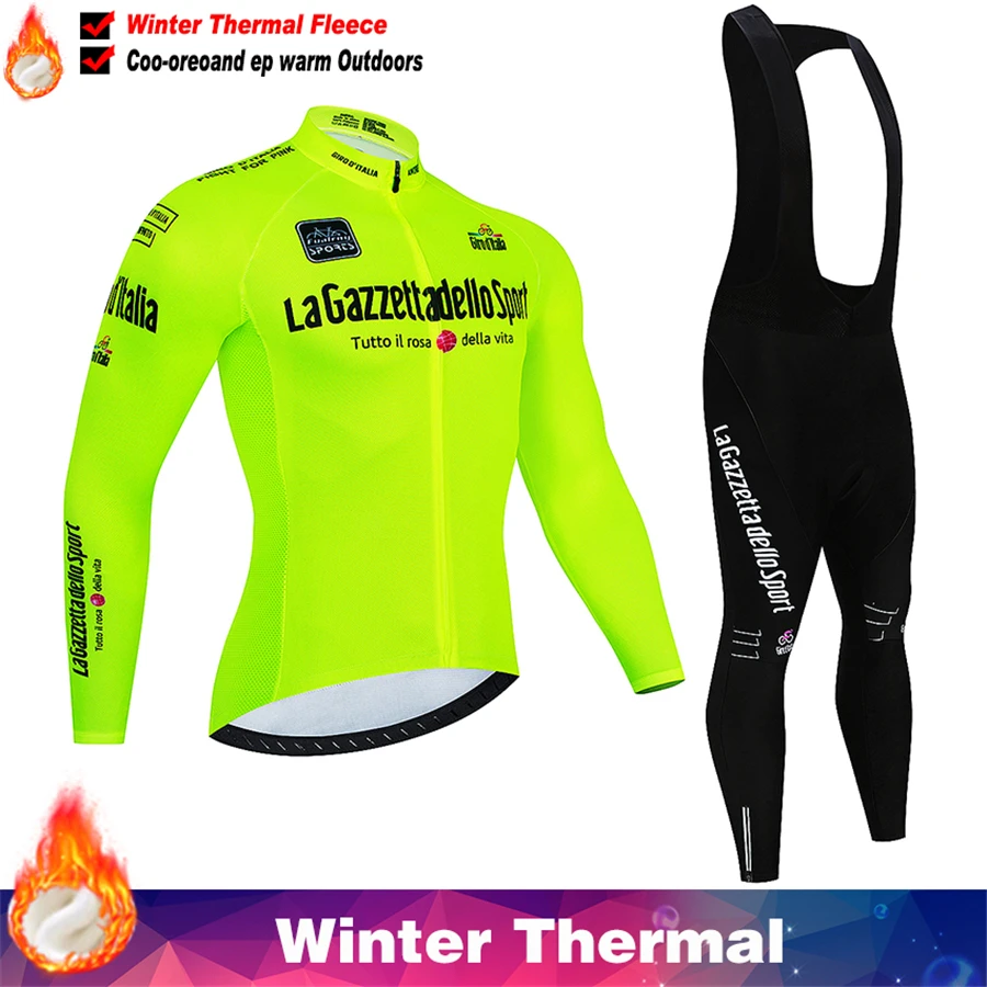 

Tour De Giro D'ITALIA Winter Cycling Jersey Set Racing Bike Cycling Suit Mountian Bicycle Cycling Clothing Ropa Ciclismo Bicycle