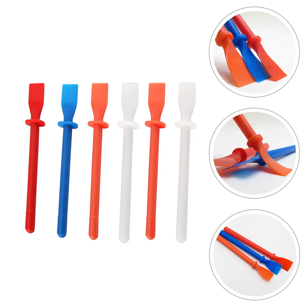 

6 Pcs Glue Coated Sheet Handheld Tool Smear Stick Spreader Applicator Copolymerized Spatula Silicone Brush