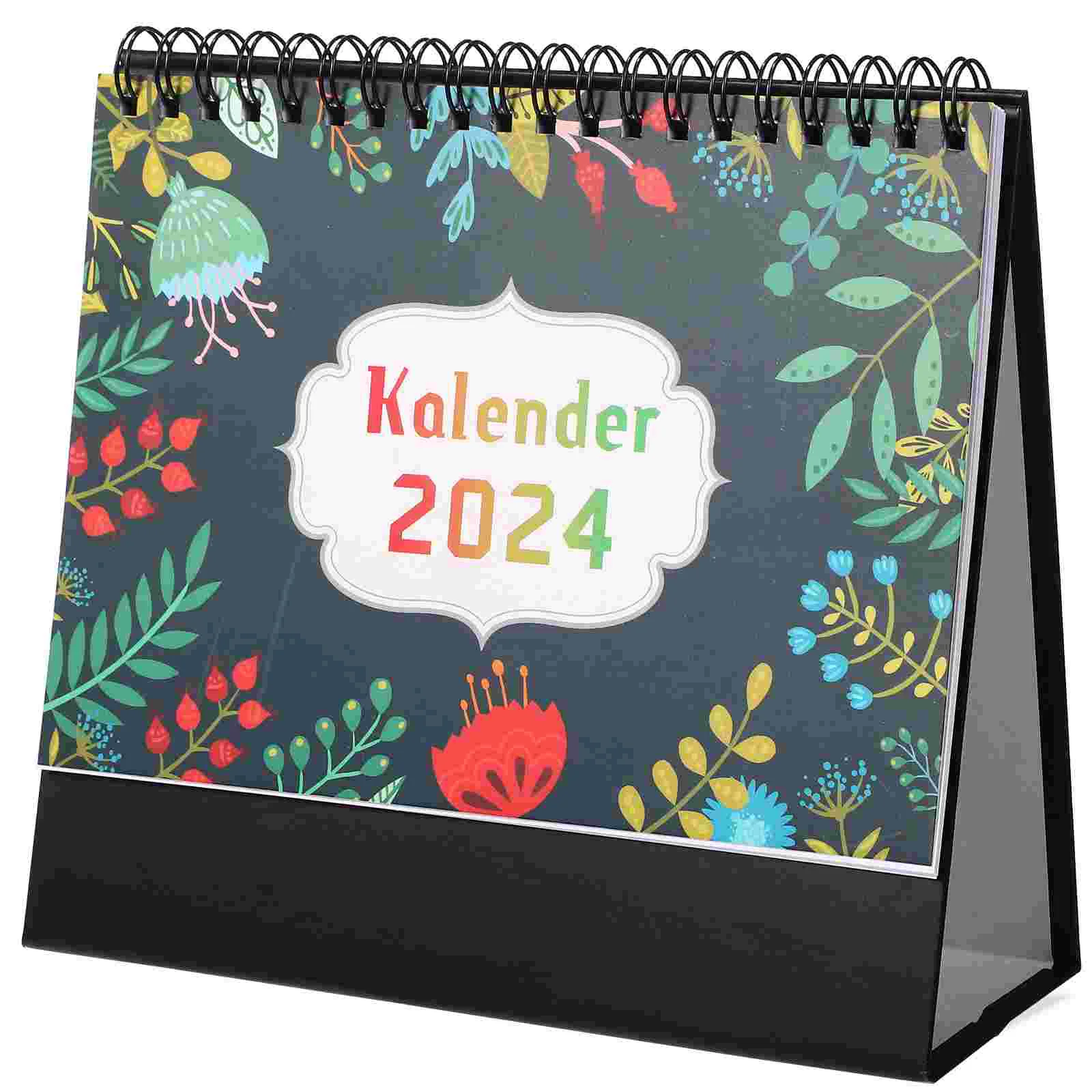 

Decor Small Standing Calendar Calendars Desk 2024 Desktop Household Freestanding Schedule Monthly Office