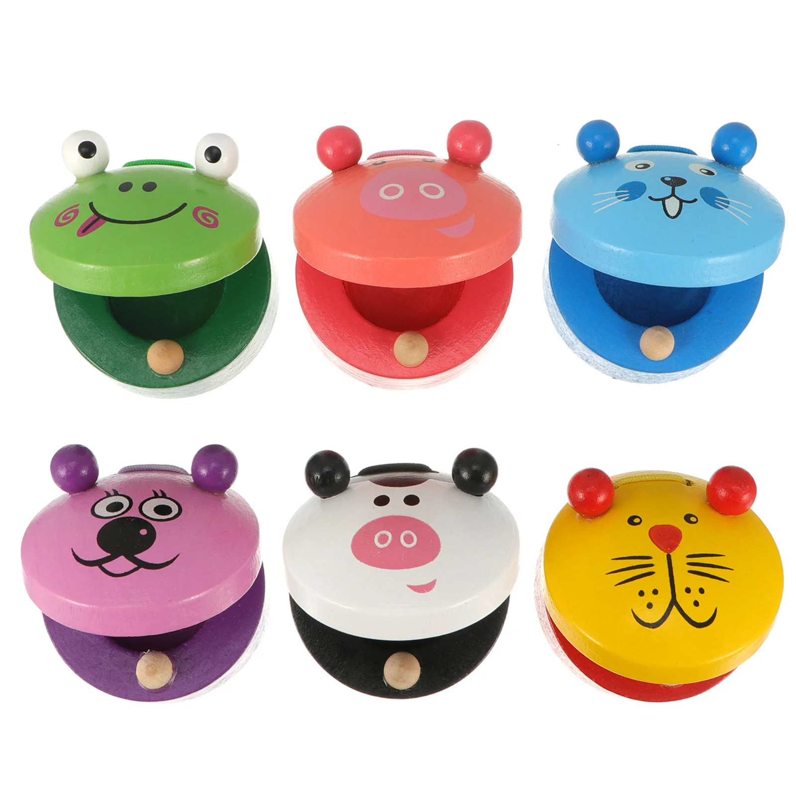 

6pcs Durable Wooden Puzzle Musical Instrument Castanet for Children
