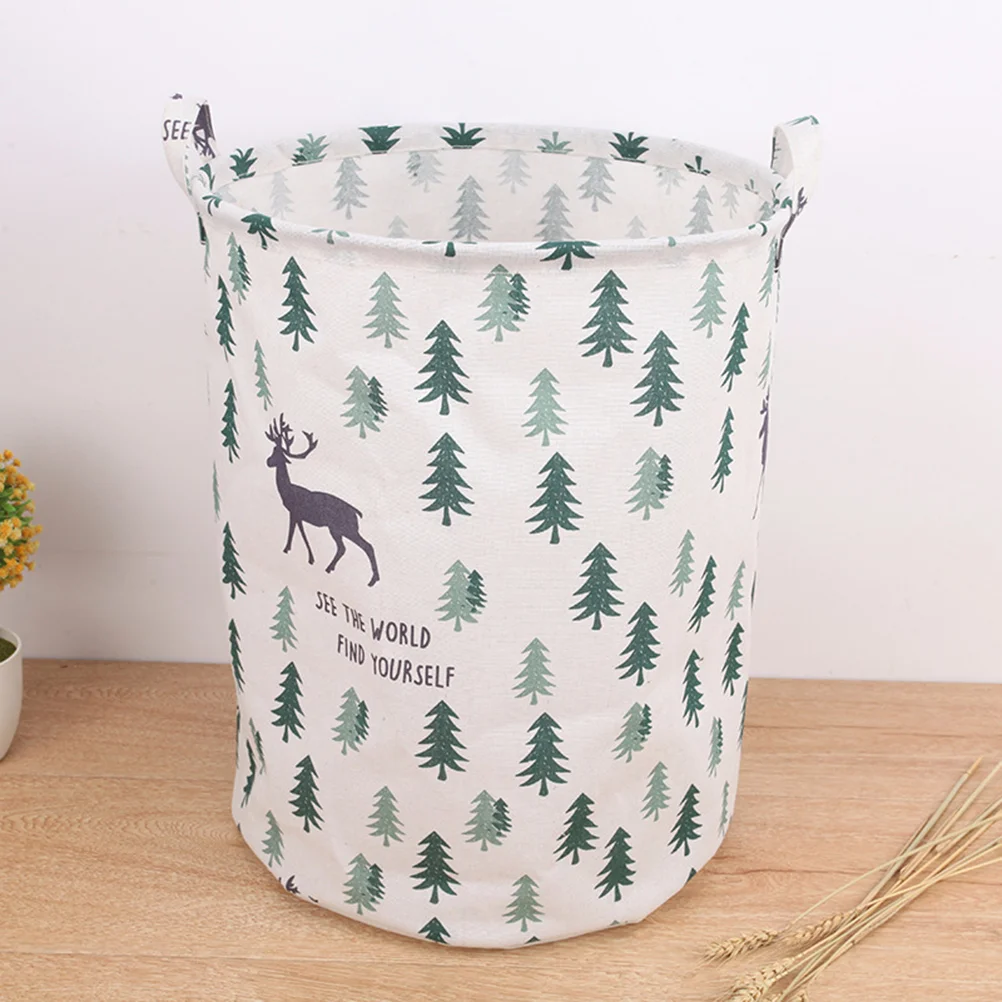 

1 Pc Laundry Clothes Basket Cotton and Linen Foldable Storage Box Opening Storage Hamper Basket