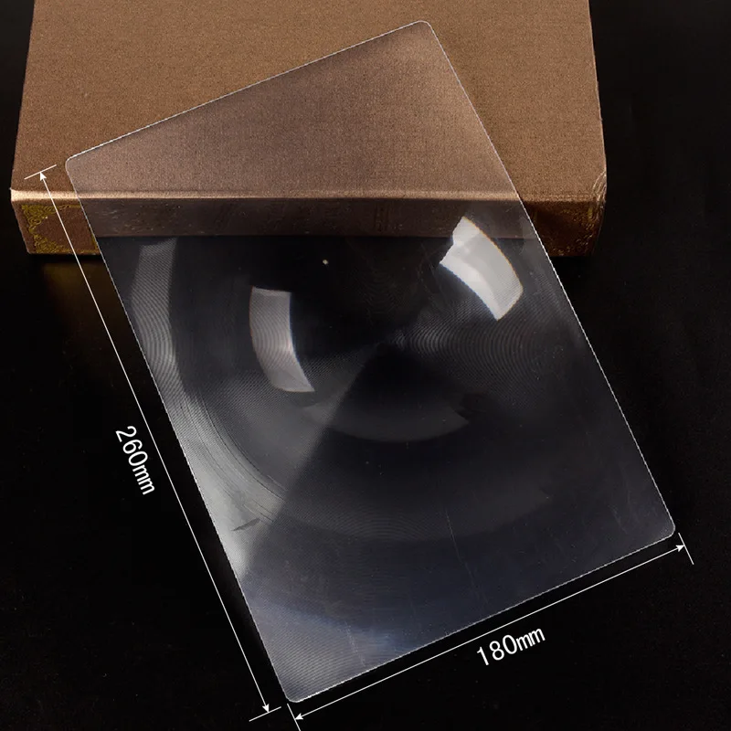 

Square Fresnel Optical Lens 260Mmx180Mm A4 Ultra-Thin Full Page Reading Phone Magnifying Glass Lens