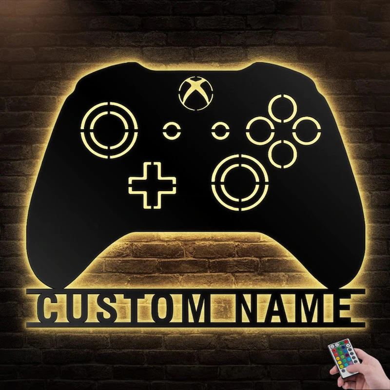 

Custom Game Room Wall Art Decor Metal LED Light Signs Gamer Name Gaming Zone Sign Personalized Gift Home Decor Outdoor Light Box