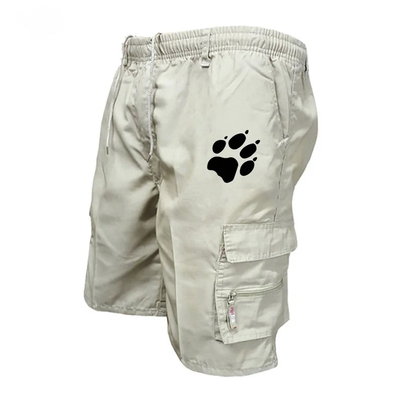 

Dog Paw Print Men Cargo Short Drawstring GYM Shorts Men Tactical Short Pants Summer Beach Pants Casual Jogging Shorts Loose Pant