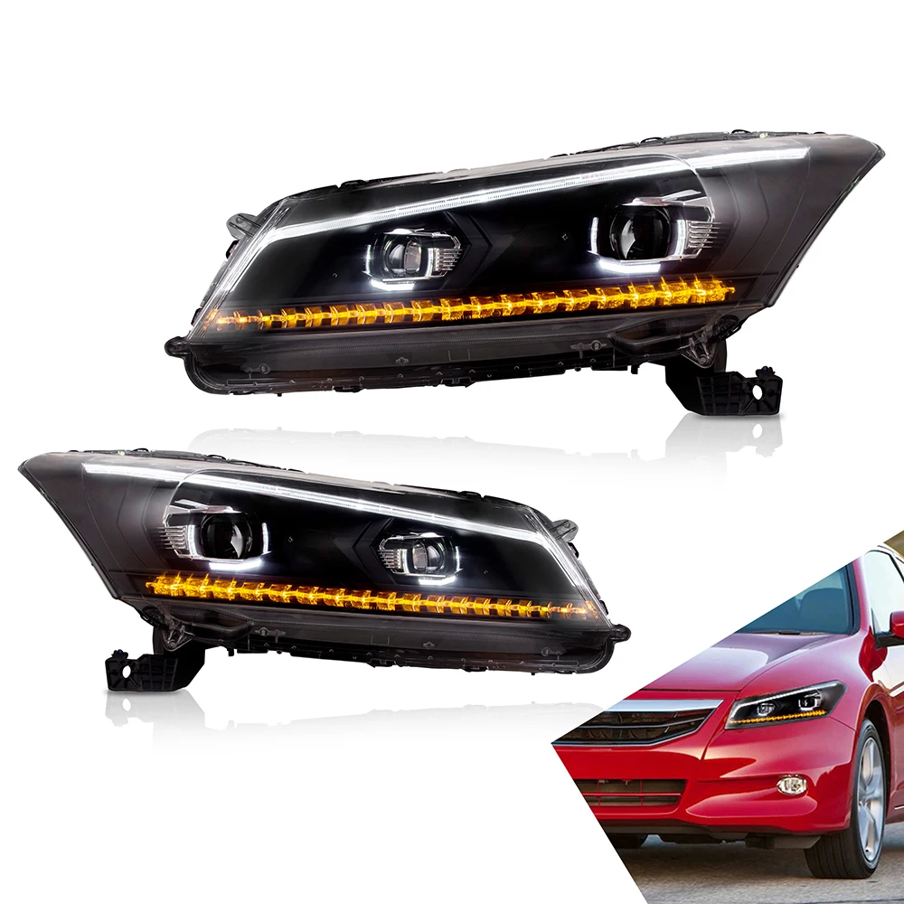 Налобный фонарь Demon Eyes в сборе для Honda Accord 2008-2012 светодиодные фары DRL с движущимся