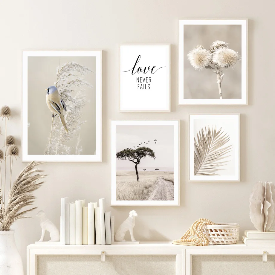 

Кролик хвост трава тростник Пальма листья Одуванчик птица настенная живопись на холсте постеры и принты настенные картины для декора гости...