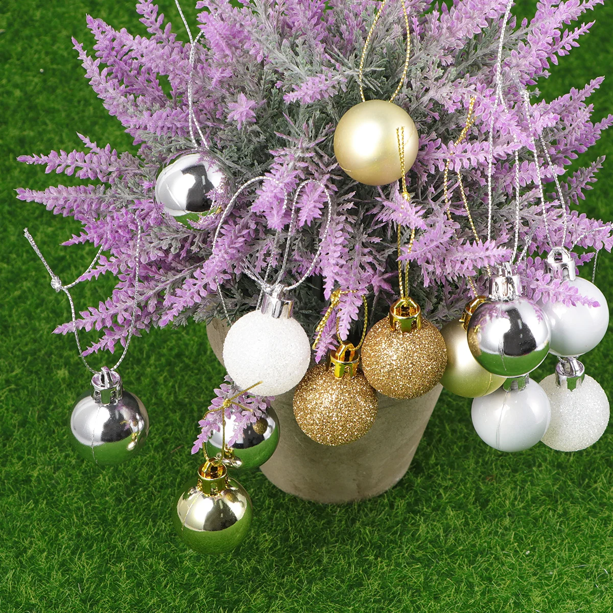 

49pcs Christmas Bauble Xmas Tree Hanging Ornament Decorations for Home Christmas New Year Party Decor (White and