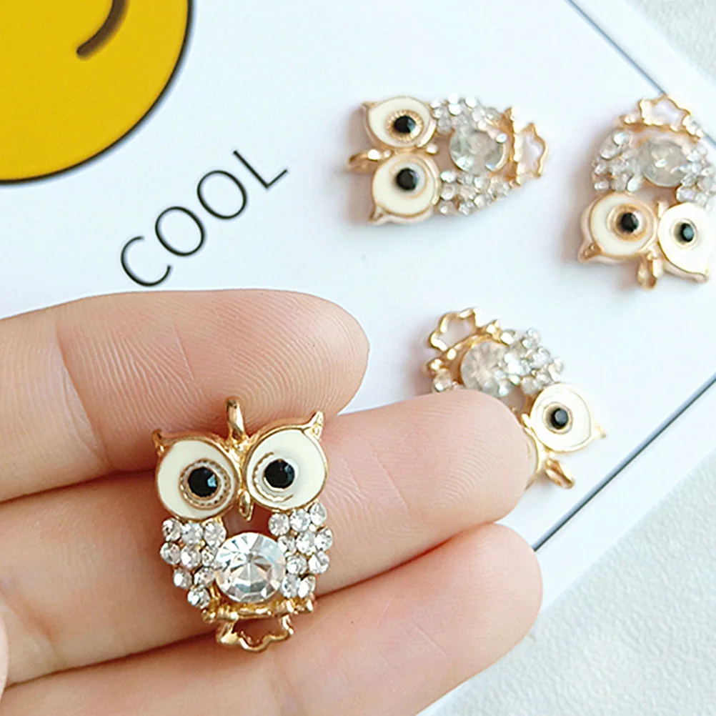 10pcs Stylish Owl Shape Pendants Charms Creative DIY Jewelry Making Accessory DIY Supplies for Necklace Bracelet (Golden)
