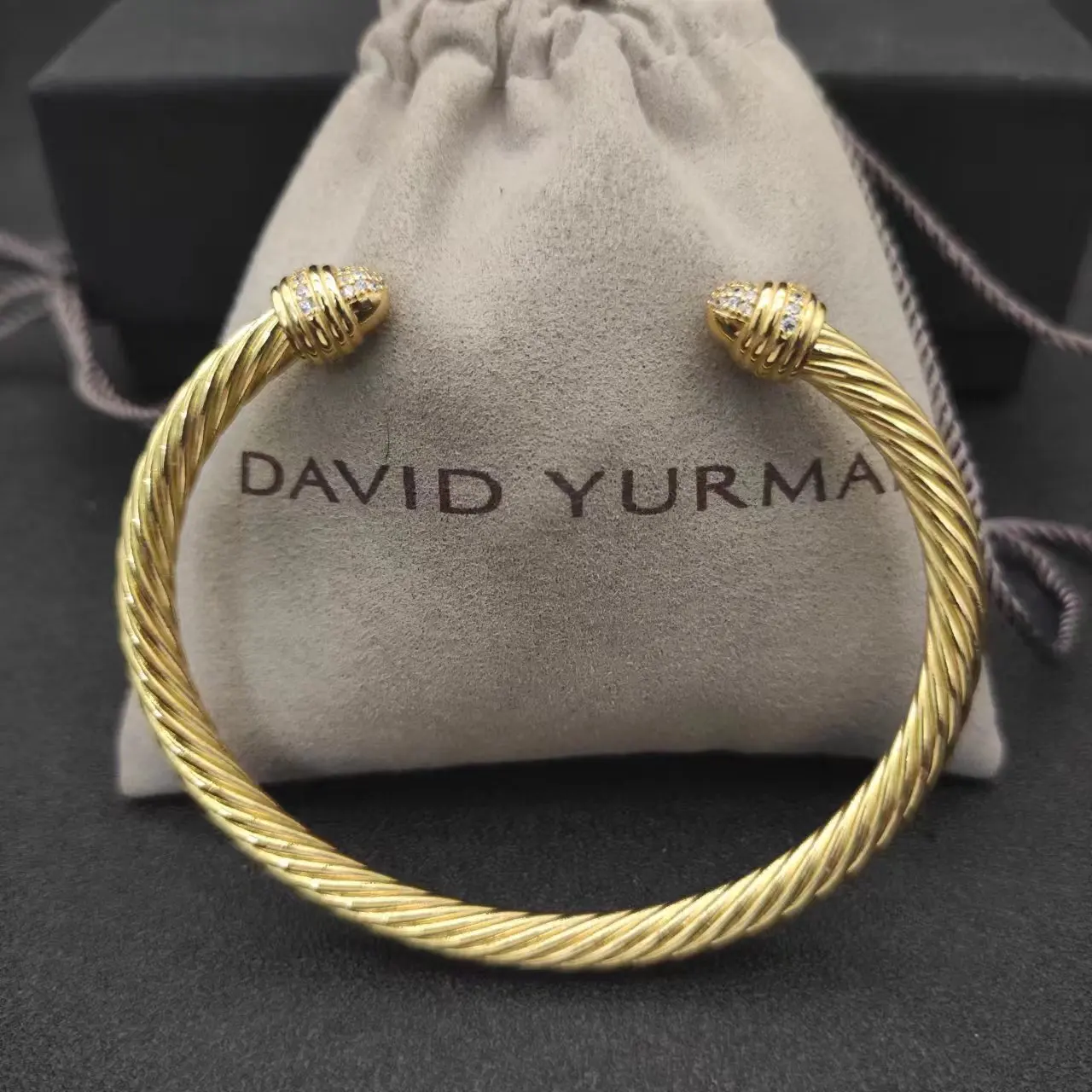 David Yurman 5MM 7MM Round Head Color Separation Bracelet Buckle in Sterling Silver with 18K Rose Gold PLATED