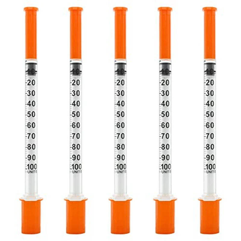 

Pack Of 100 Insnlin Syringe With Needle 1/2-Inch (13Mm) Individually Sealed Plastic 30G 1Ml/Cc
