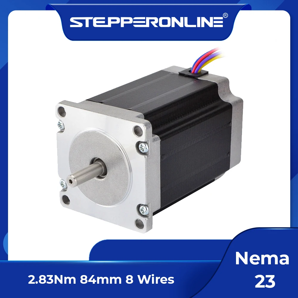 

STEPPERONLINE Nema 23 Шаговый двигатель Биполярный 1,8 градуса 2,8 Нм 4A 57x57x84 мм 8 проводов с ЧПУ