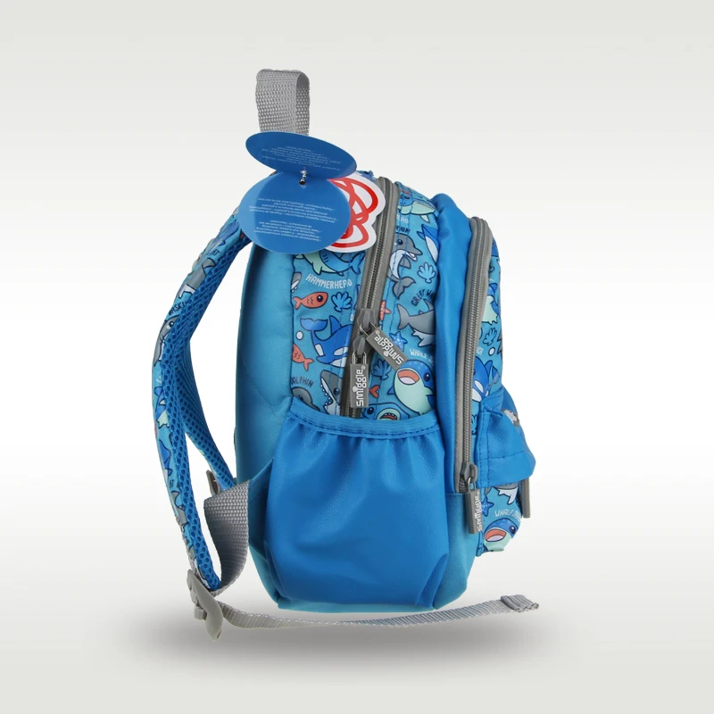 Australia Smiggle Original Children's Schoolbag Boy Kindergarten Small Bags Blue Shark Dolphin Backpack Kids Class 1-4 Year