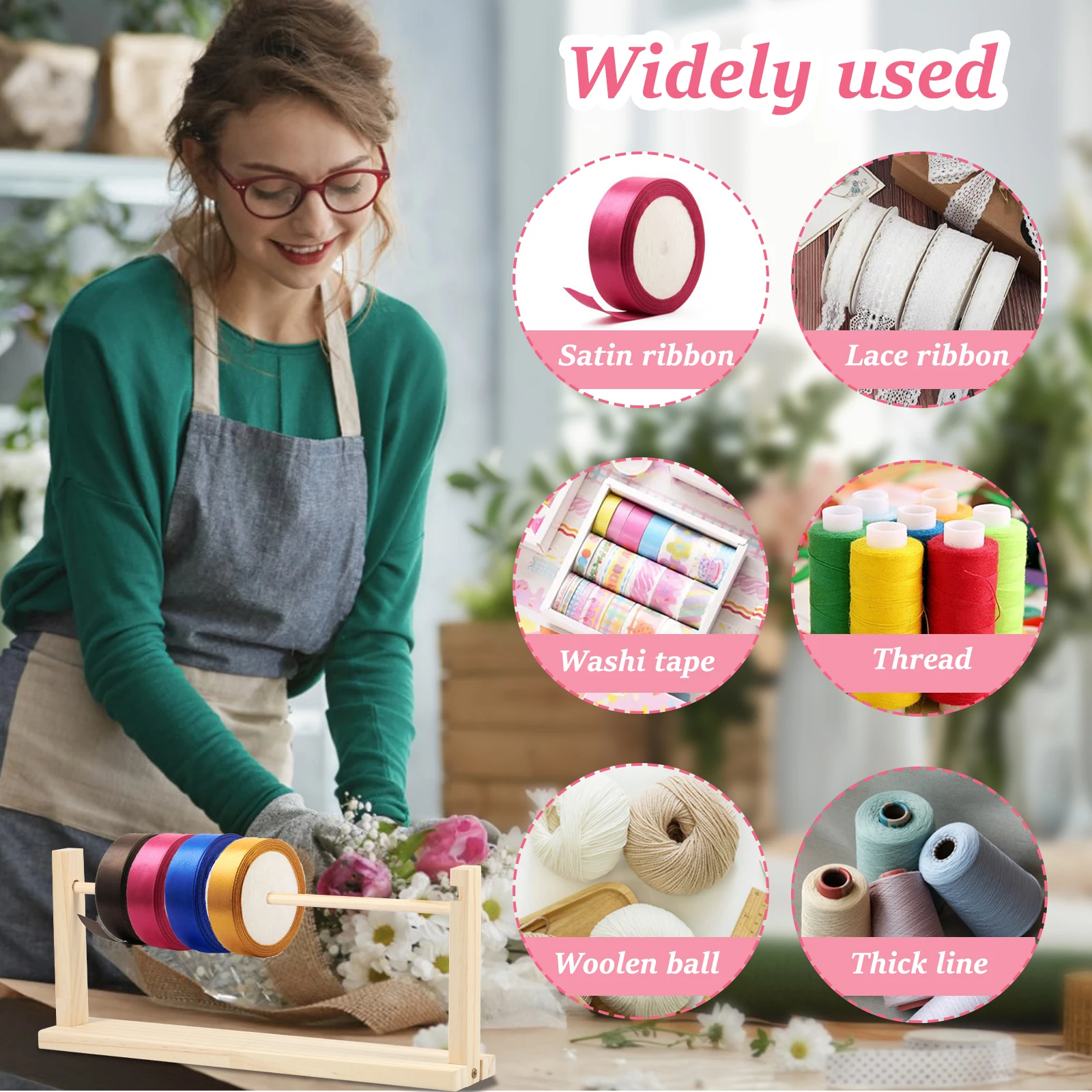 Однослойный Деревянный Органайзер Для Хранения Лент Многофункциональный