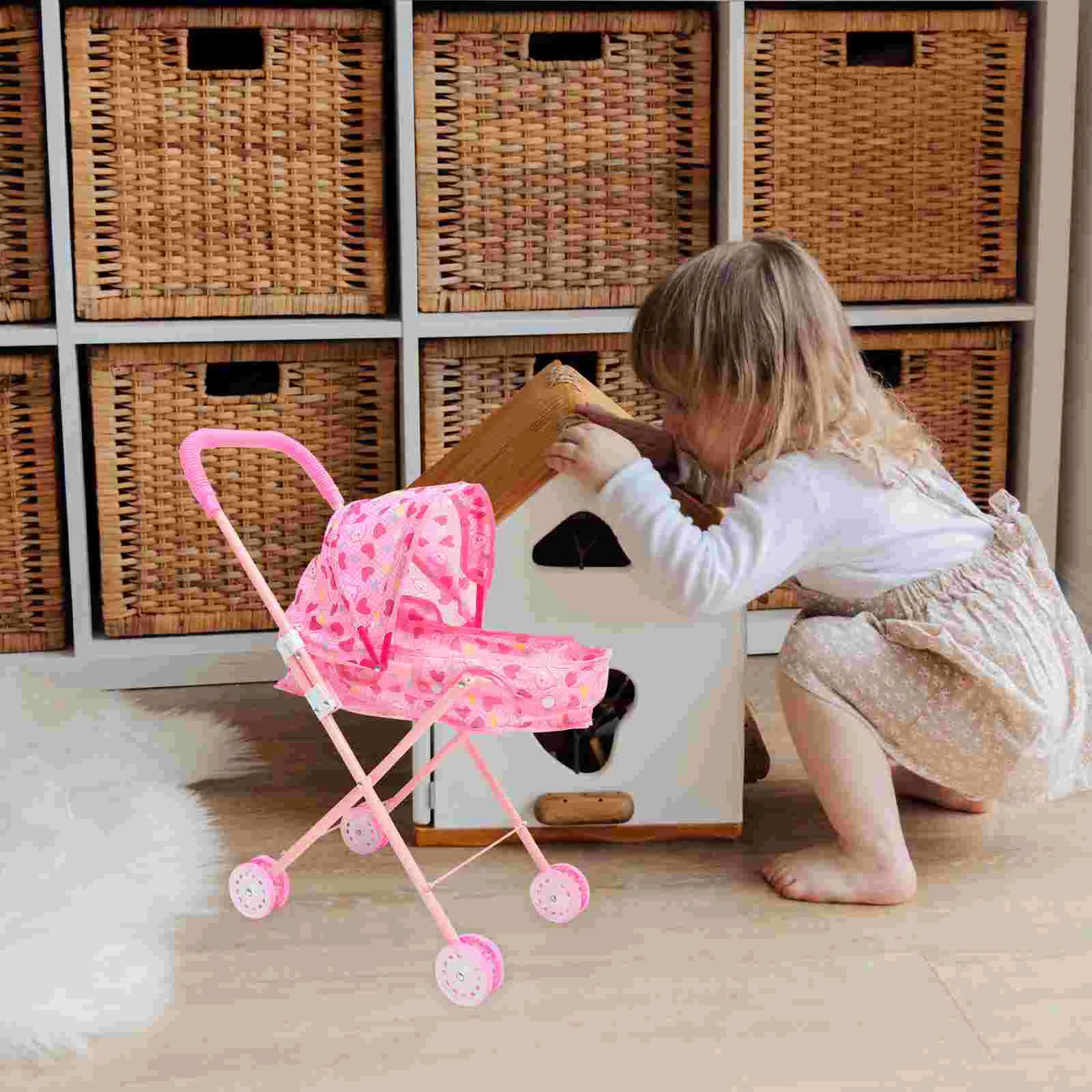 

Baby Stroller Little Girl Stroller Plaything Adorable Lightweight Small Stroller