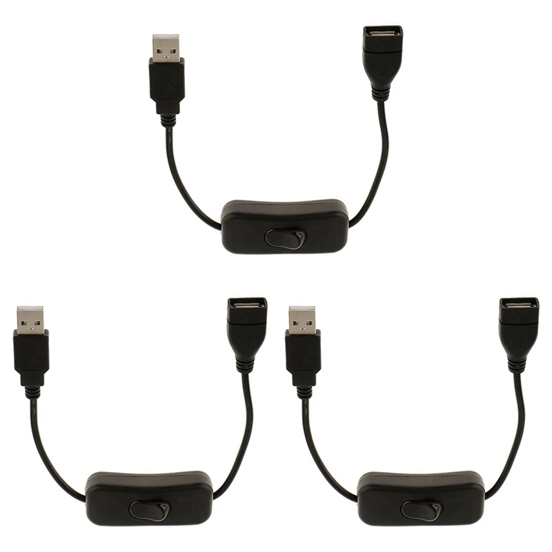 

3X USB A Male To Female Extension Cable With Switch On / Off