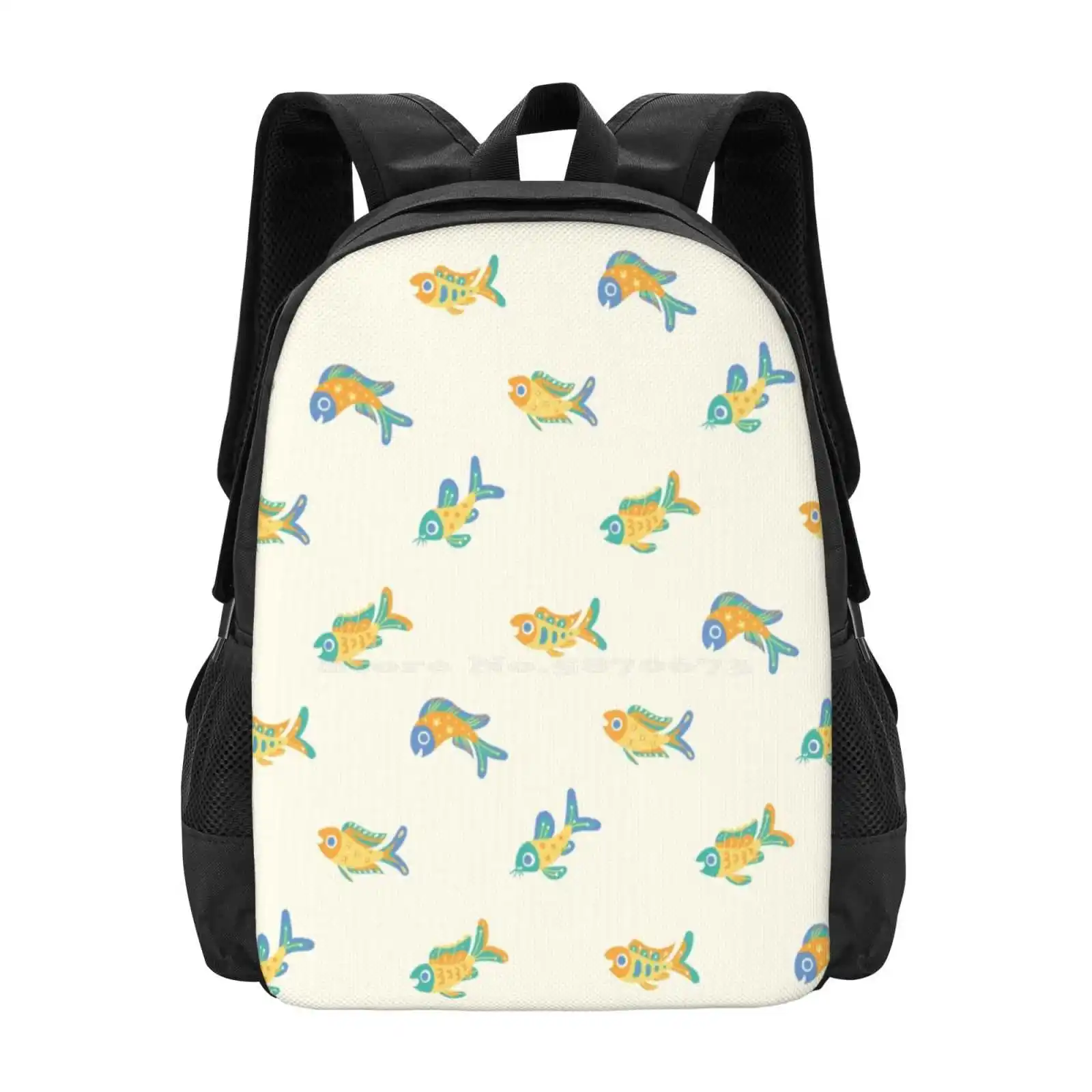

Pastel Fish School Bags For Teenage Girls Laptop Travel Bags Cichlid Fresh Water Fish Tank Fish Pattern Animal Pattern Aquarium