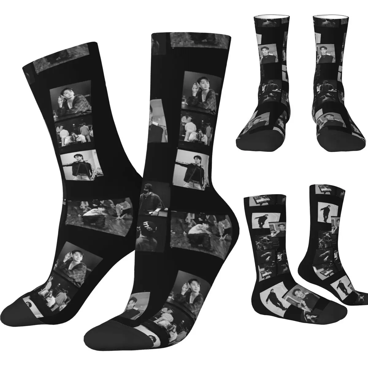 Графические носки Jungkooks зимние Нескользящие мужские удобные Пользовательские