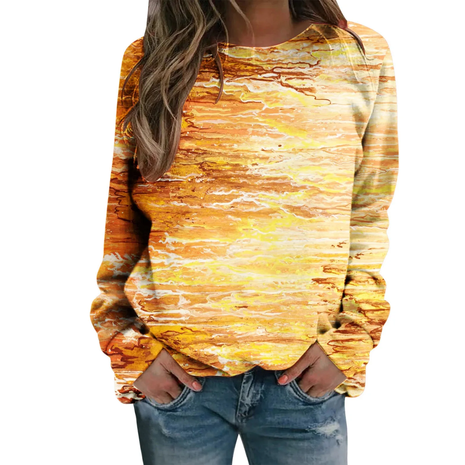 

Женская Весенняя Повседневная Толстовка с цветочным принтом, пуловер, топы, повседневные свитшоты, Свободная Женская одежда, Свитшот свобо...