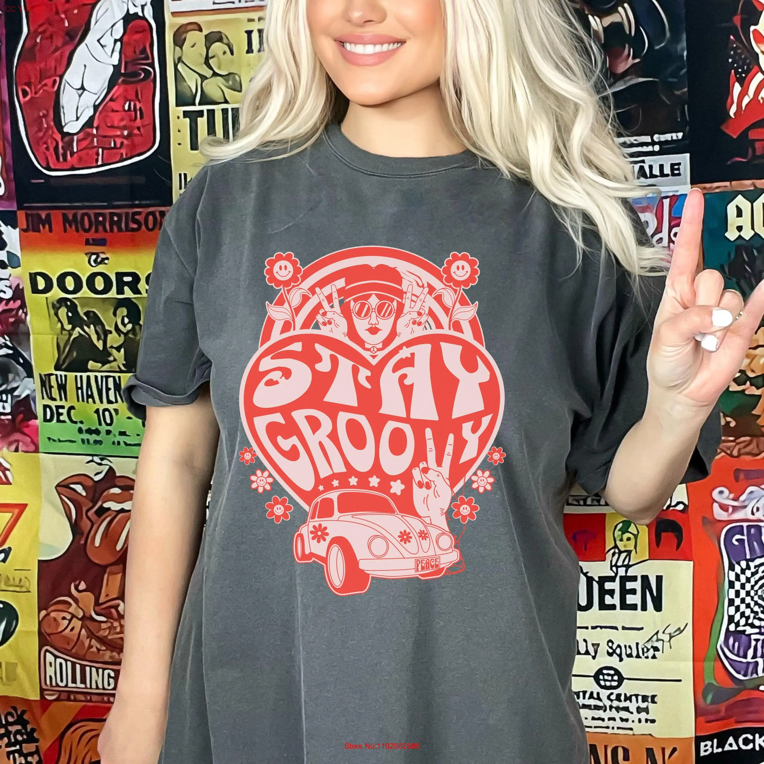 Stay Groovy T Shirt Hippie Van Retro Style 70's Hippy for Old Souls Comfort Colors long or short sleeves