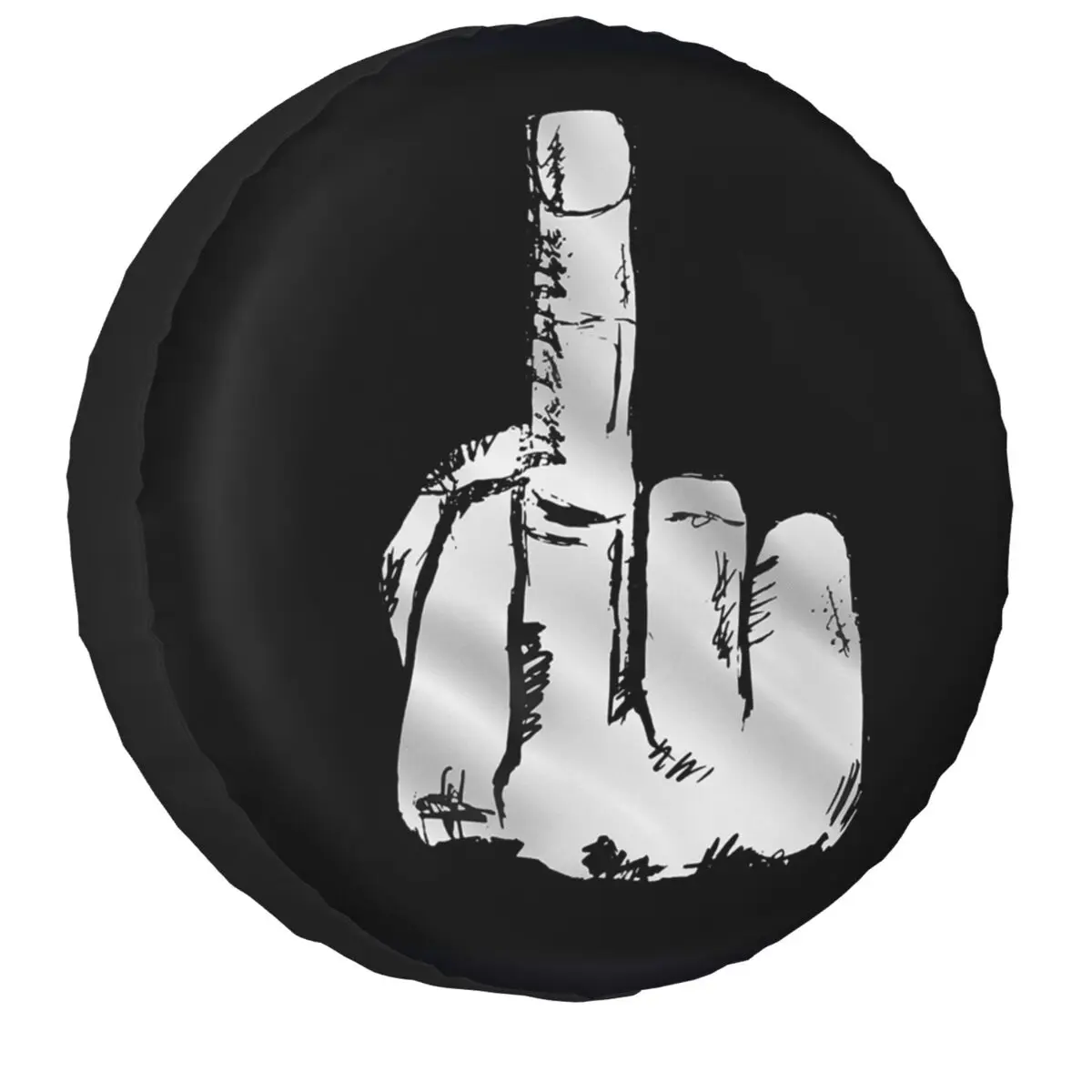 

Skeleton Middle Finger Spare Tire Cover Case Pouch Waterproof Dust-Proof Wheel Covers All Tire Size Car Wheel Protector Covers