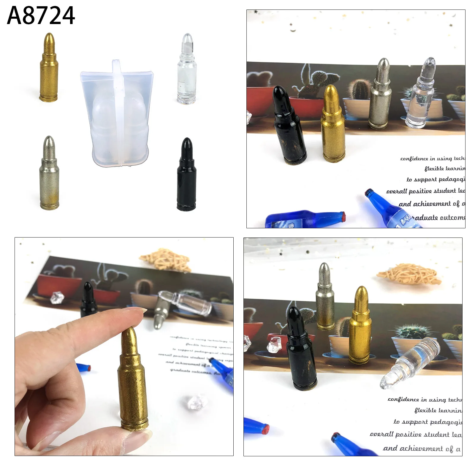 

DIY Bullet Keychain Decoration Crystal Dropping Gel Mold Keychain Decoration Bullet Pendant Pendant Silicone Mold