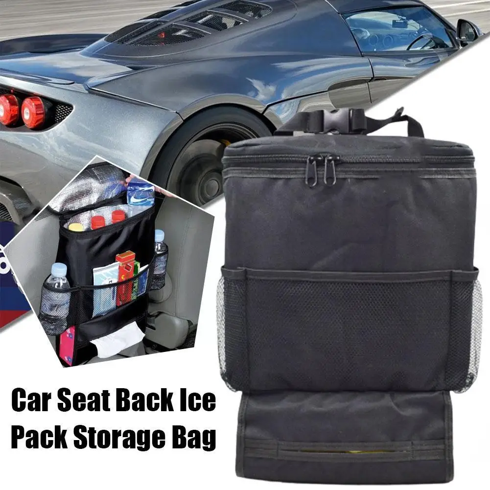 

Car Seat Back Multi-Pocket Ice Pack Bag Hanging Organizer Car Stowing Storage Tidying Black Collector Box Accessories Inter G8T2