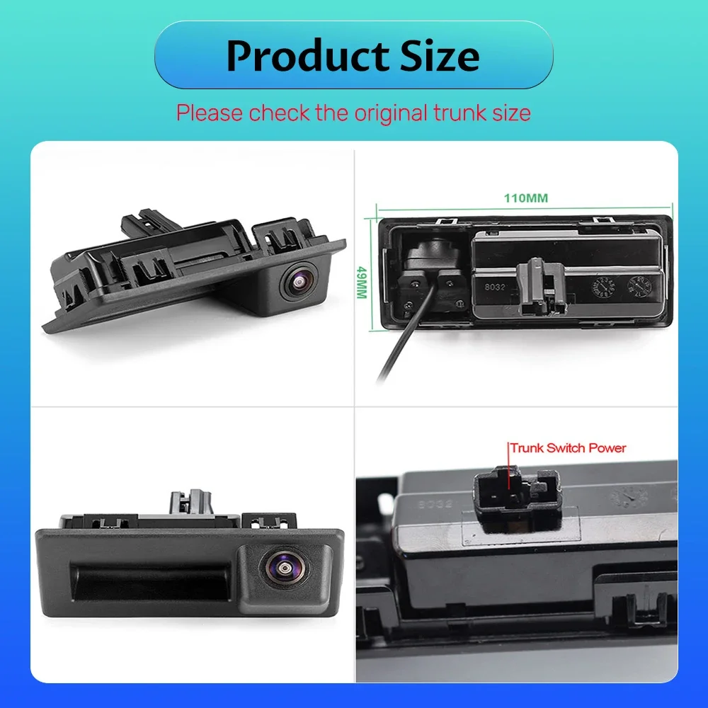 LS AHD 1080P Автомобильная камера заднего вида с ручкой багажника VW Touran Tiguan Caddy T5 T6 Polo