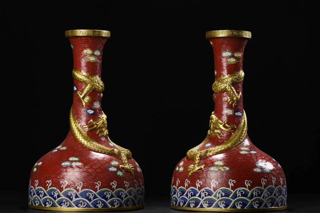 14-дюймовая коллекция тибетского храма старая бронза перегородчатая