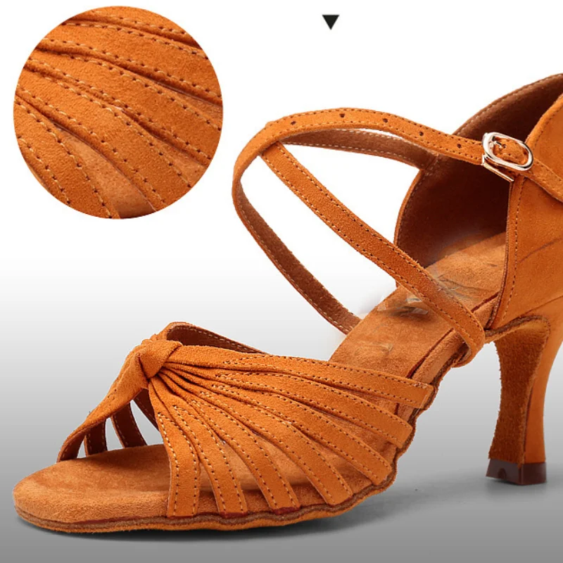 Women's Latin Dance Shoes Ballroom Ladies High Heel Soft Bottom Dancing Shoes Women/Ladies Salsa Sandals Cuban Heels Wholesales