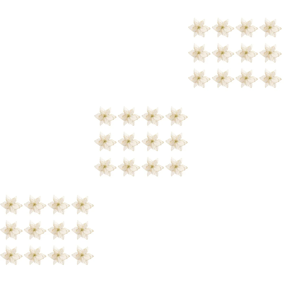 

Christmas Tree Poinsettia Ornaments Picks Flowers Fake Flower Artificial Wreathdecorations Florals Leavesred Diy Decors Gold