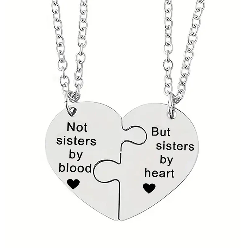 2 шт., ожерелье с подвеской в форме сердца из нержавеющей стали ...