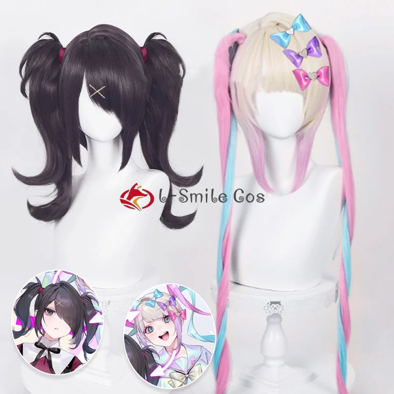 Game NEEDY GIRL OVERDOSE OMG Kawaii Angel-chan Ame-chan Cosplay Wig Heat Resistant Party Anime Role Play Wigs + Wig Cap