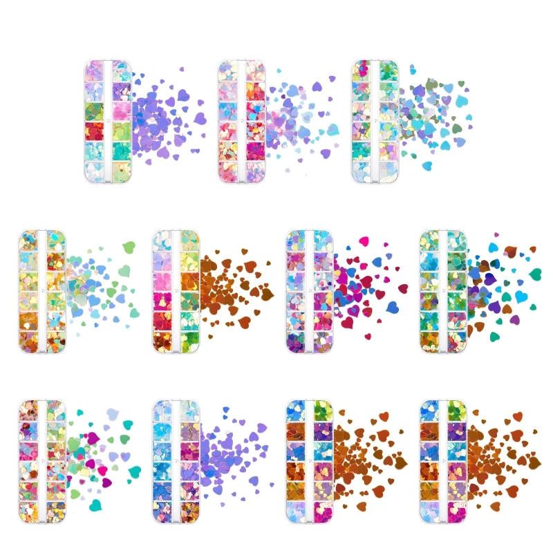 

Colorful Fluorescent Nail Sequins Art Flake Paillette Shining Sticker for Women 40GB