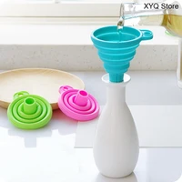 1pcs mini silicone gel foldable collapsible style funnel hopper kitchen cooking tools accessories kitchen gadgets