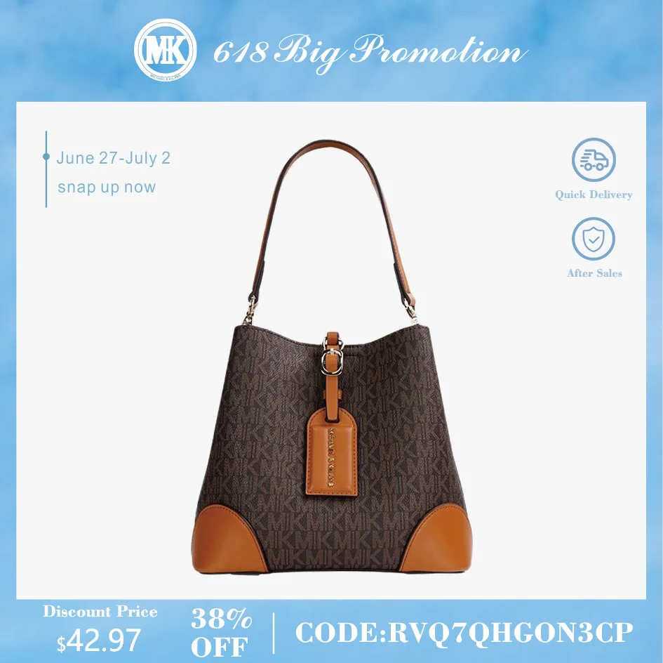 

MK Bag MICHAEL&KILANS Luxury Designer Handbag For Women ​Kors New Flower Shoulder Bag Large-capacity Retro Bucket Handbag