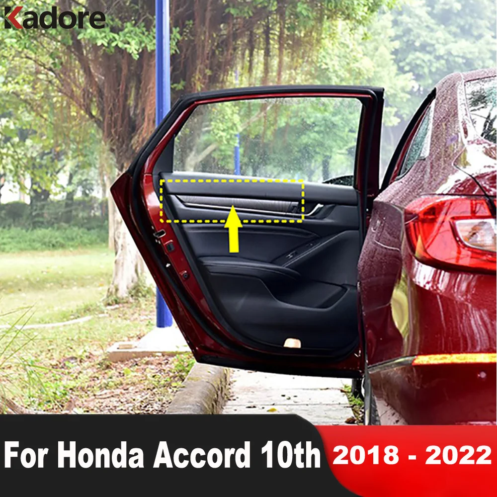 

For Honda Accord 10th 2018 2019 2020 2021 2022 Carbon Fiber Interior Door Trim Strip Cover Trim Stickers Car Accessories 4pcs