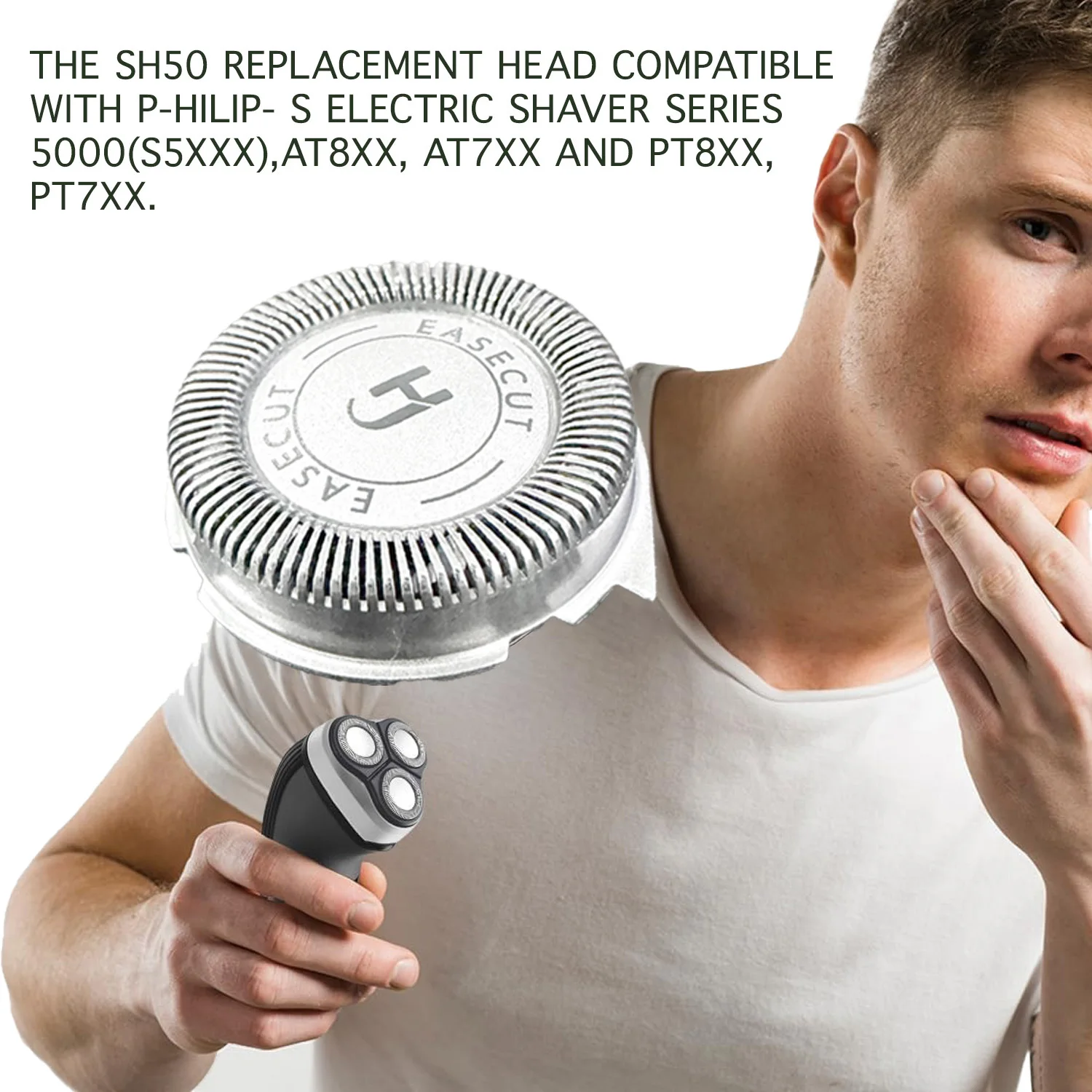 Фото Сменные бритвенные головки SH50, совместимые с Philips Norelco Series 5000, сменные лезвия SH50 для электробритья Philips №3